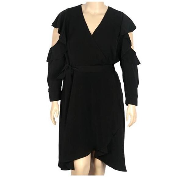 NWT Eloquii Black Wrap Dress - Picture 1 of 5